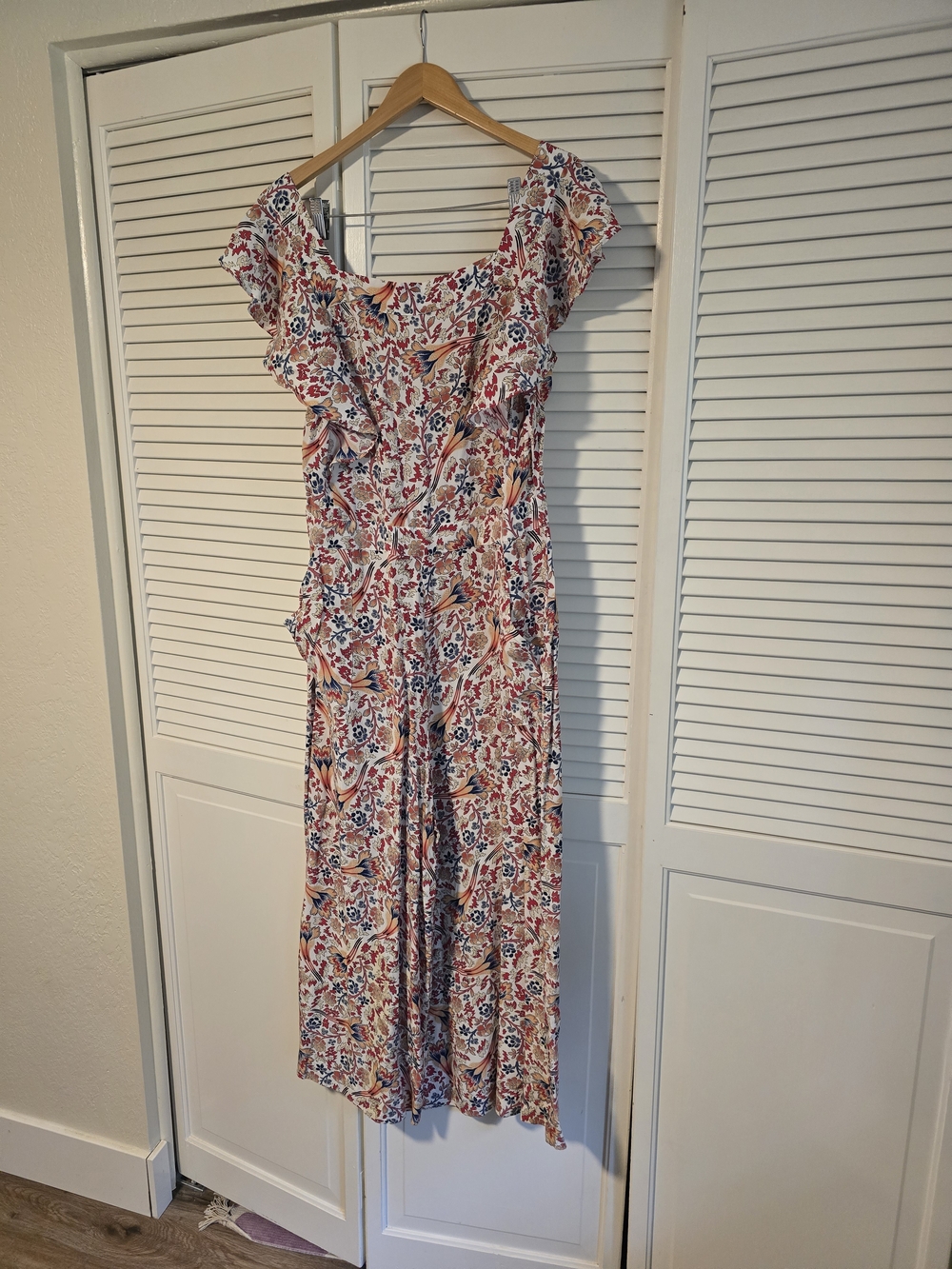 ALICE by Temperley Floral Jumpsuit — Red, Navy, Cream